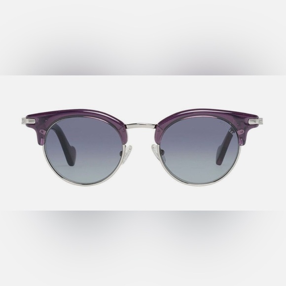 Moncler Unisex Purple Metal Round Sunglasses - Picture 5 of 5